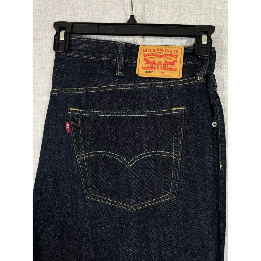 Levi Strauss‎ 559 Relaxed Fit Dark Wash Denim Jeans Mens Size 44x30